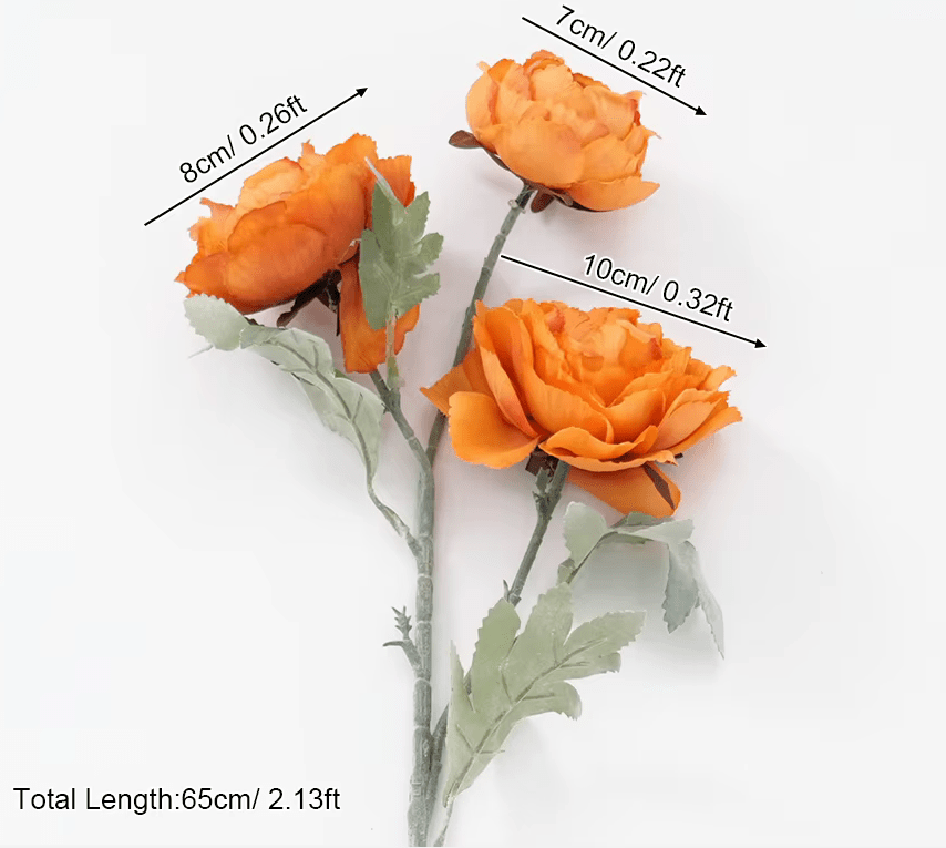 Lovely Light Orange Peony SILK Flower Bouquet 65cm - The Floral Gallery