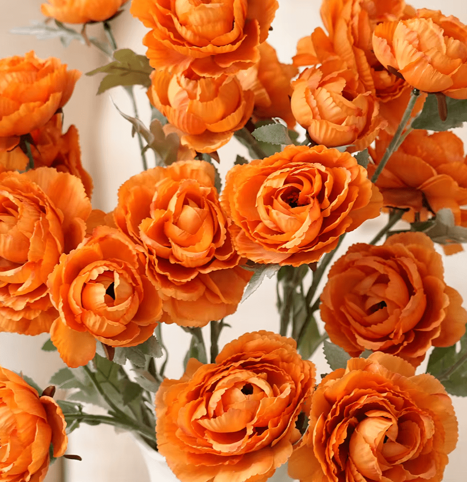 Lovely Light Orange Peony SILK Flower Bouquet 65cm - The Floral Gallery