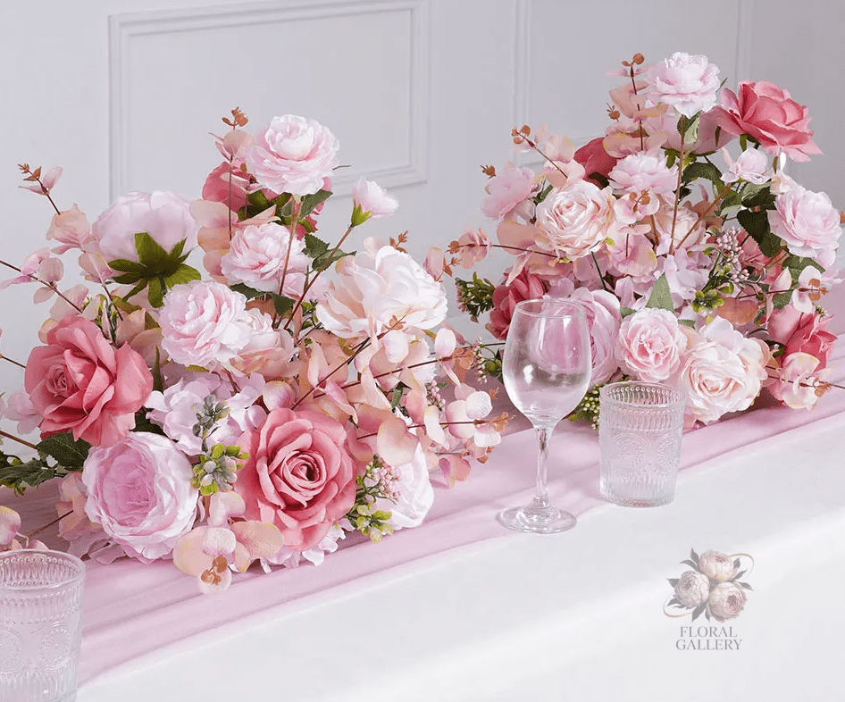 Lovely Pink Roses Silk Flower Ball with Optional Stand - The Floral Gallery