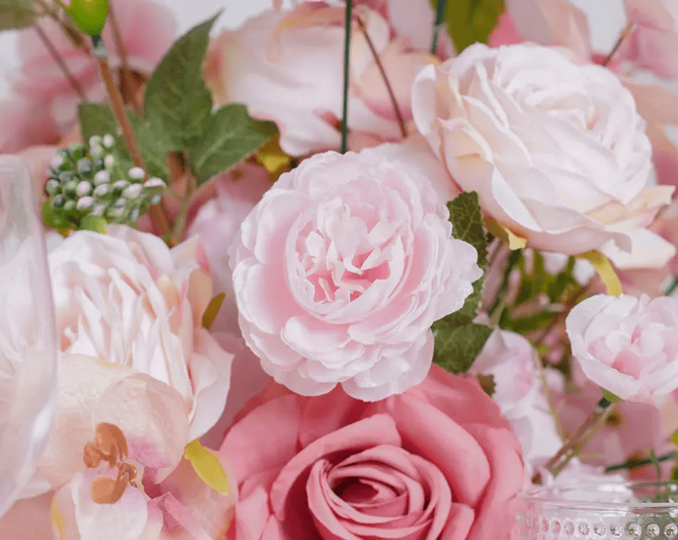 Lovely Pink Roses Silk Flower Ball with Optional Stand - The Floral Gallery
