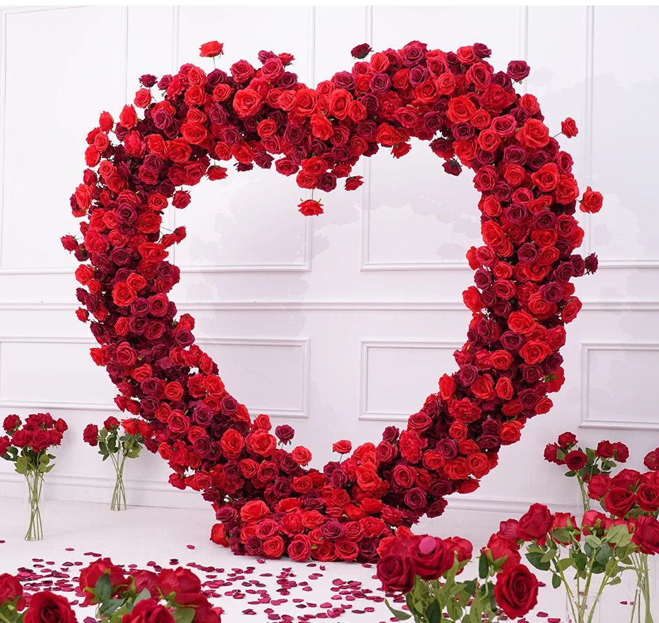 Luxury Red Rose Heart 8ft with Choice of Colours & Stand - The Floral Gallery