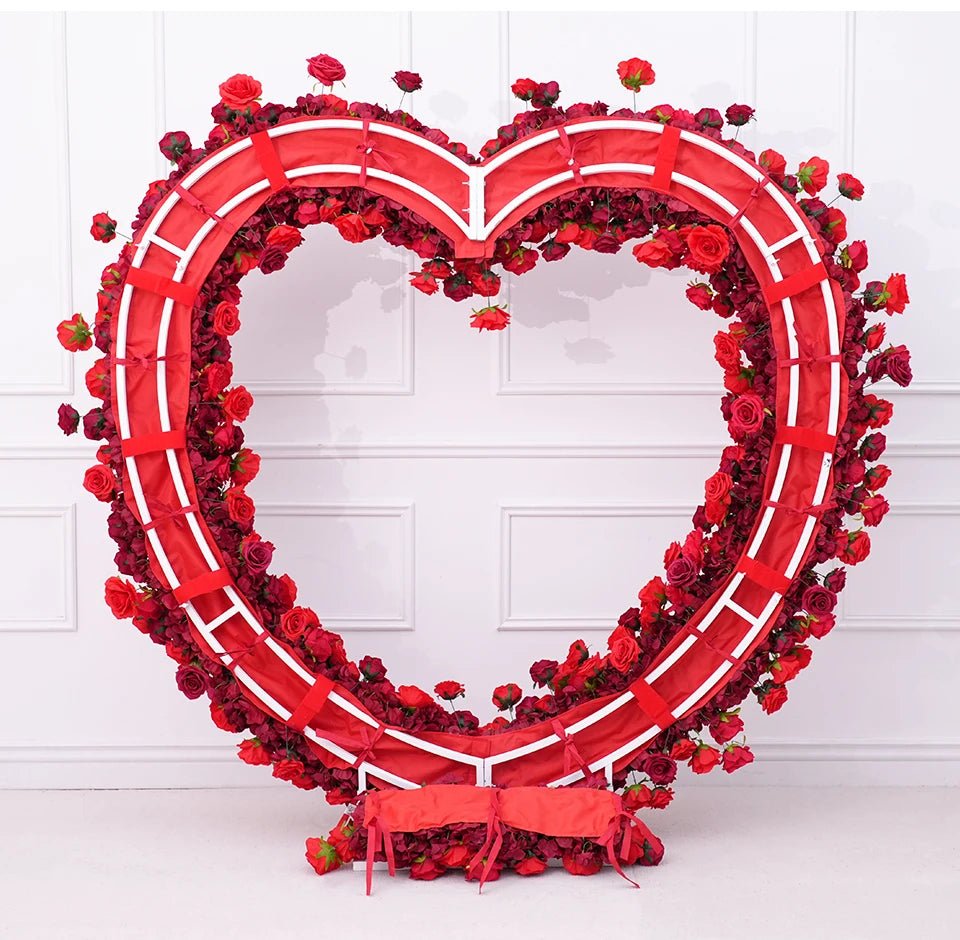 Luxury Red Rose Heart 8ft with Choice of Colours & Stand - The Floral Gallery