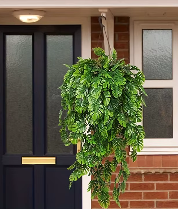 Hanging Monstera Artificial Outdoor Plants x 2
