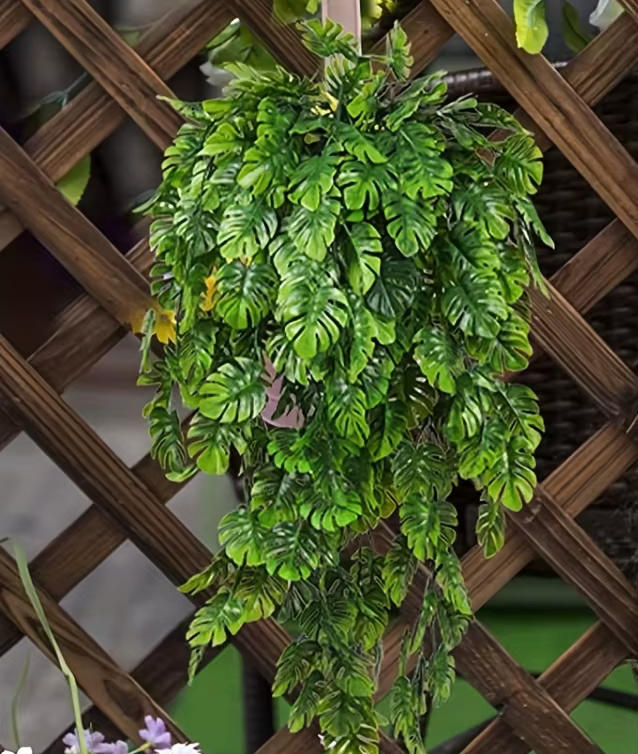 Hanging Monstera Artificial Outdoor Plants x 2
