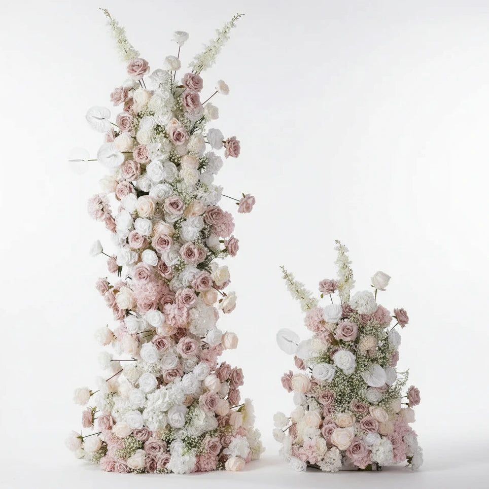 Pale Pink & White Silk Luxury Flowers for Wedding or Birthday Venue - The Floral Gallery