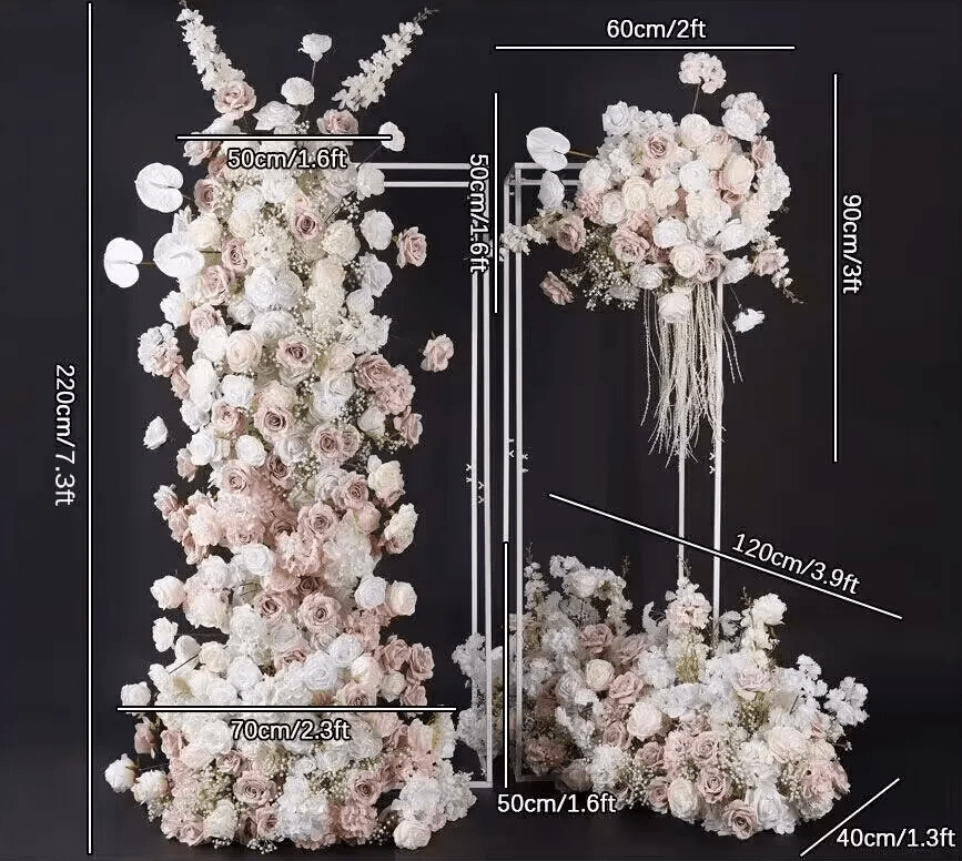 Pale Pink & White Silk Luxury Flowers for Wedding or Birthday Venue - The Floral Gallery