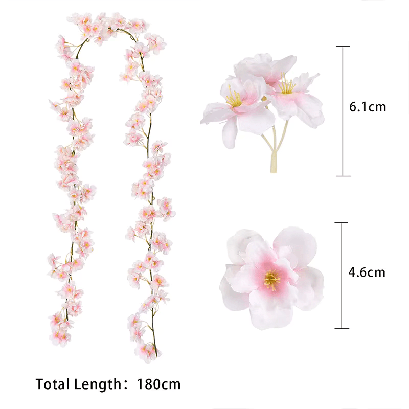 Pink Cherry Blossom Sakura 6ft Vine Garland Artificial Flowers - The Floral Gallery