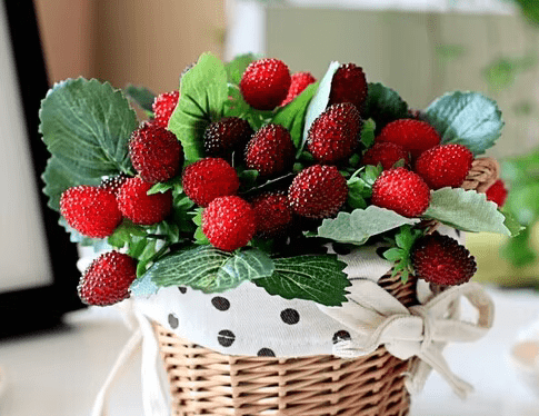 Premium Artifical Red Strawberries 30cm Stems - Christmas Decor - The Floral Gallery