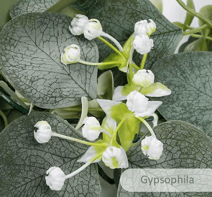 Premium Artificial Eucalyptus Leaf Roses & Gypsophila Garland Vine 180cm - The Floral Gallery