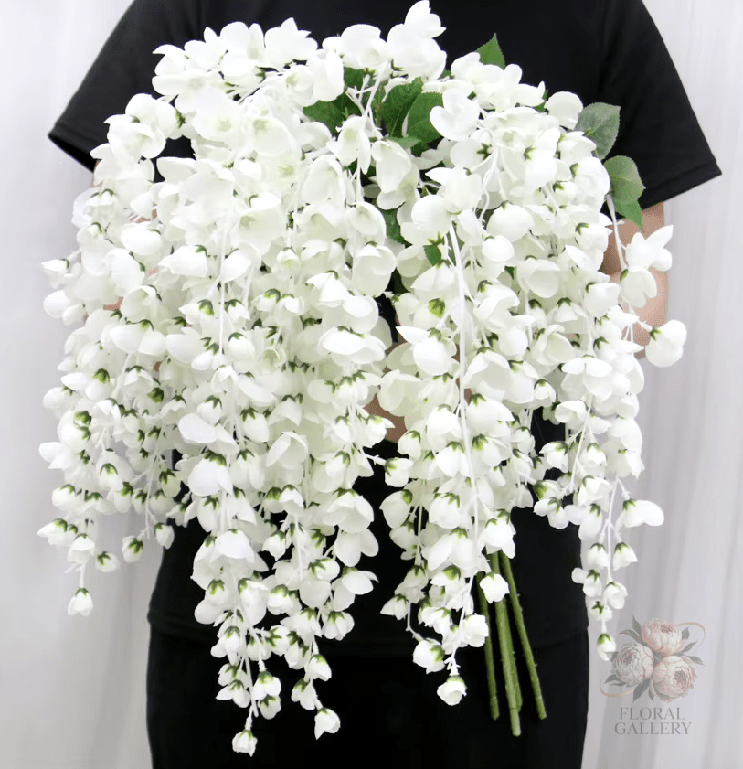 Premium SILK Many Colours Hanging Wisteria Flowers - The Floral Gallery