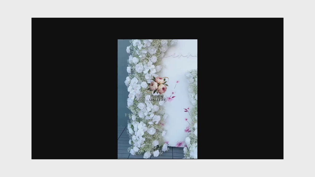 Stunning White Rose, Orchid and Baby's Breath Wedding Display Flowers