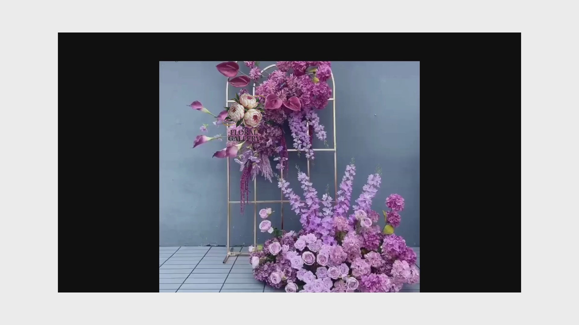 Large Purple SILK Display Wall Artificial Flowers Delphinium Roses - Also in White