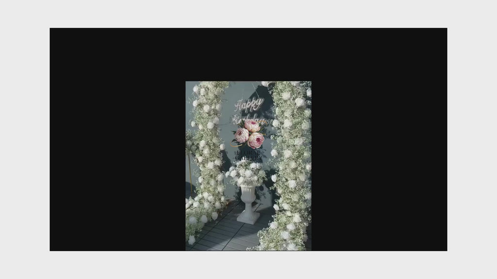 Luxury Silk Rose & Babysbreath Flower Venue Display