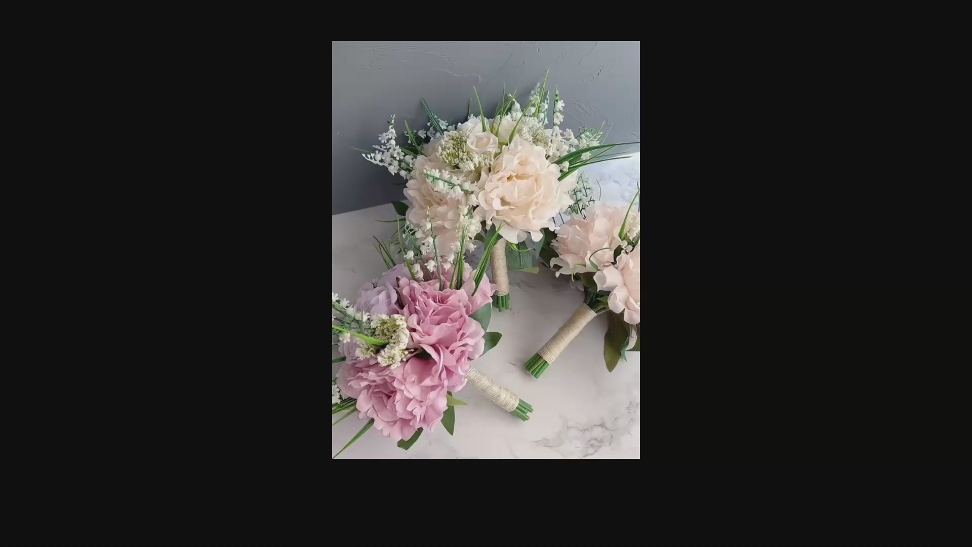 Beautiful Bride Wedding Bouquet SILK Flowers Pinks Whites