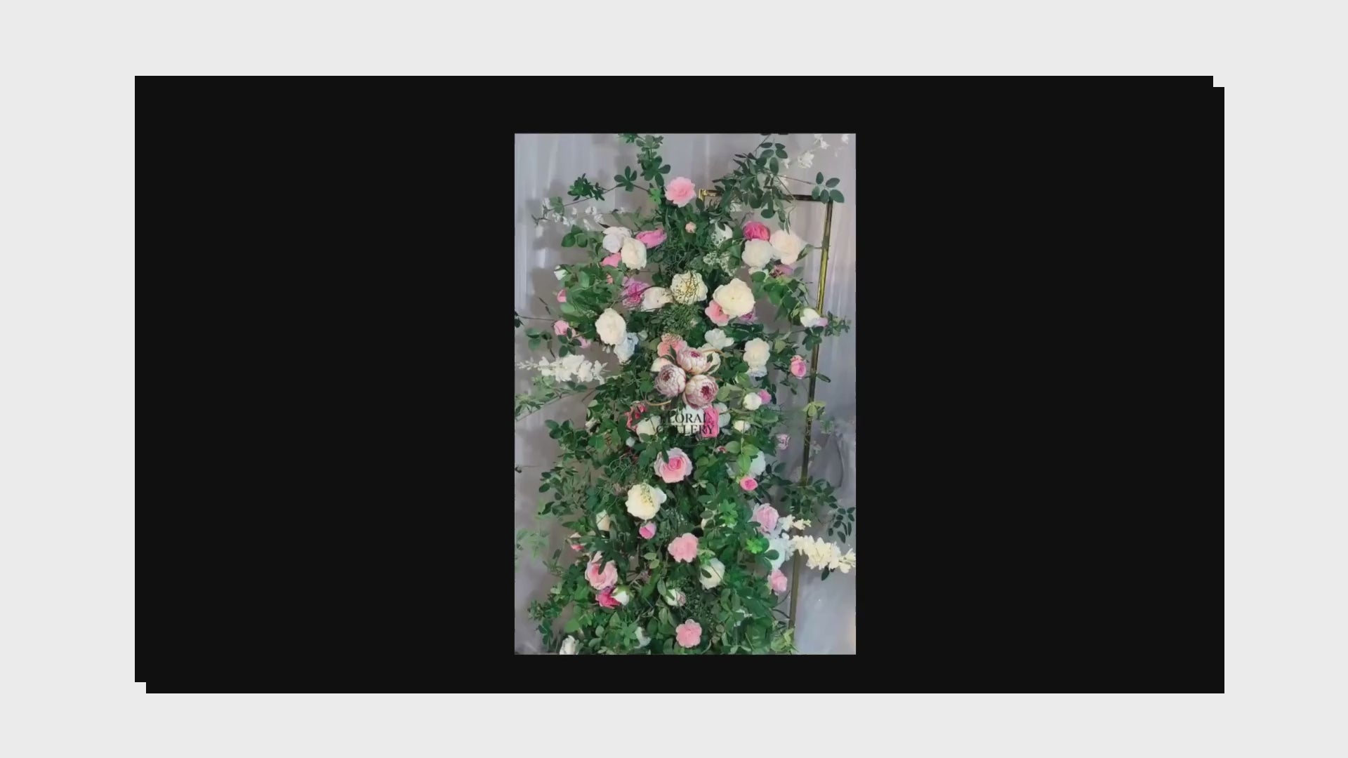 Lush Green Foliage & Pink White Roses SILK Flower Display 6ft Row