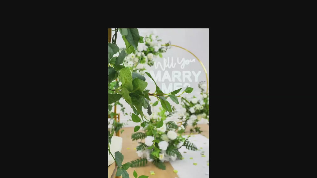Gorgeous White Roses & Hydrangea Silk Flower Wedding Display