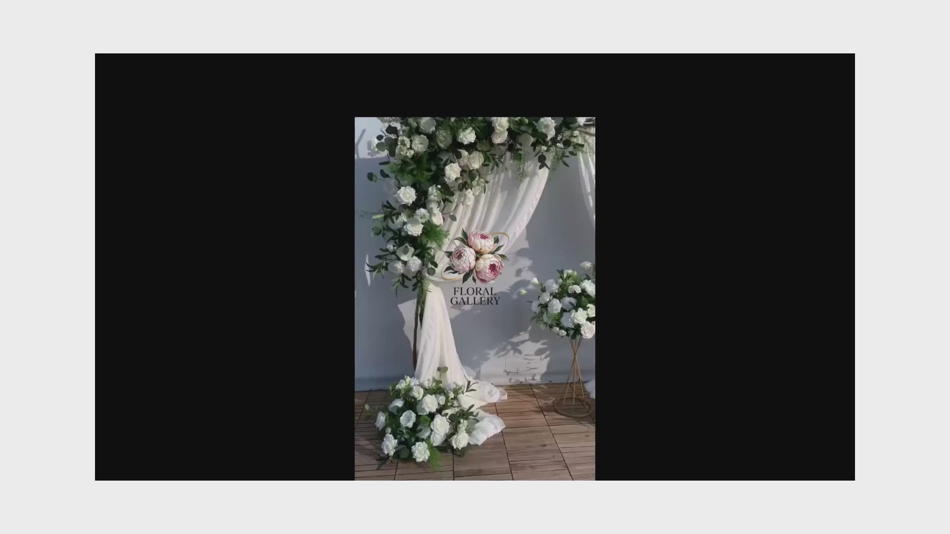 White Roses & Green Eucalyptus Leaf SILK Display Event Flowers