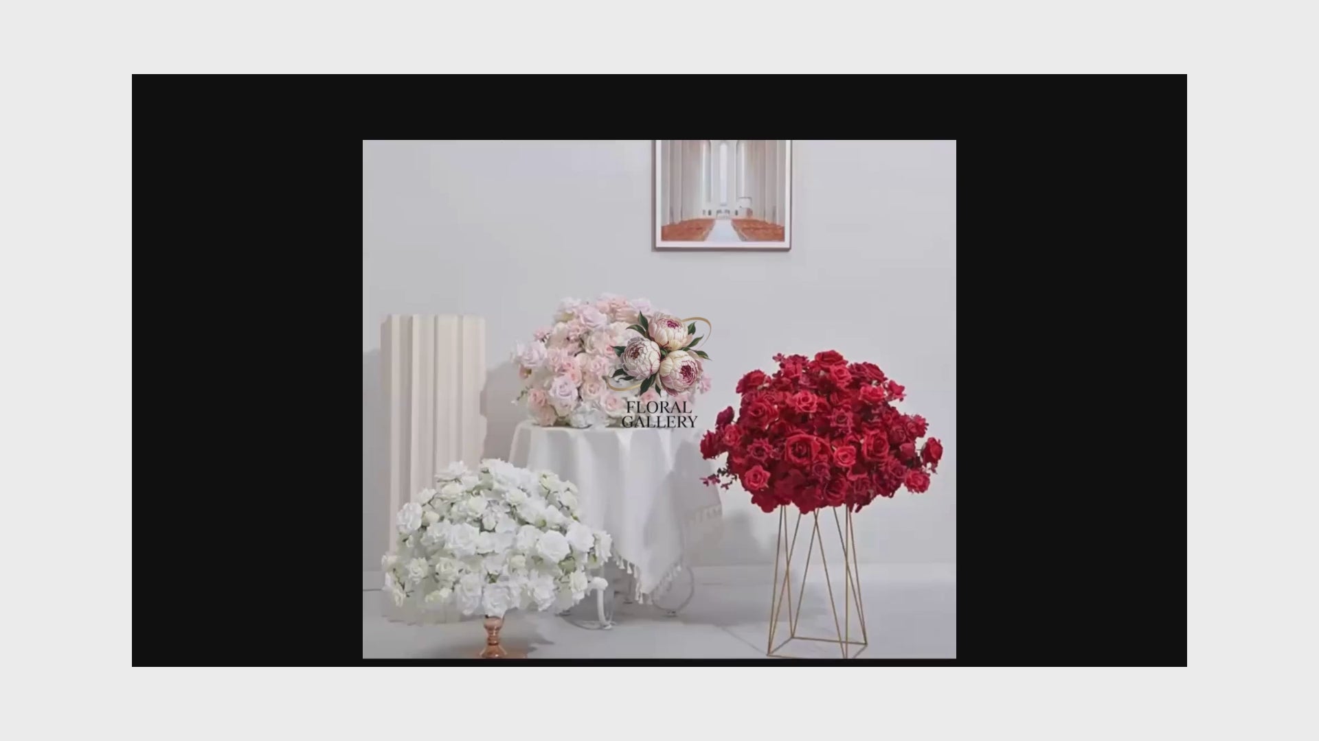 Beautiful 50cm SILK Flowers Ball in White, Pink & Red. Table Centrepiece