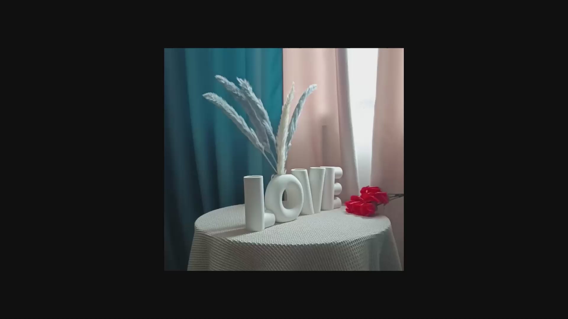 Modern White LOVE Vases x 4 Set