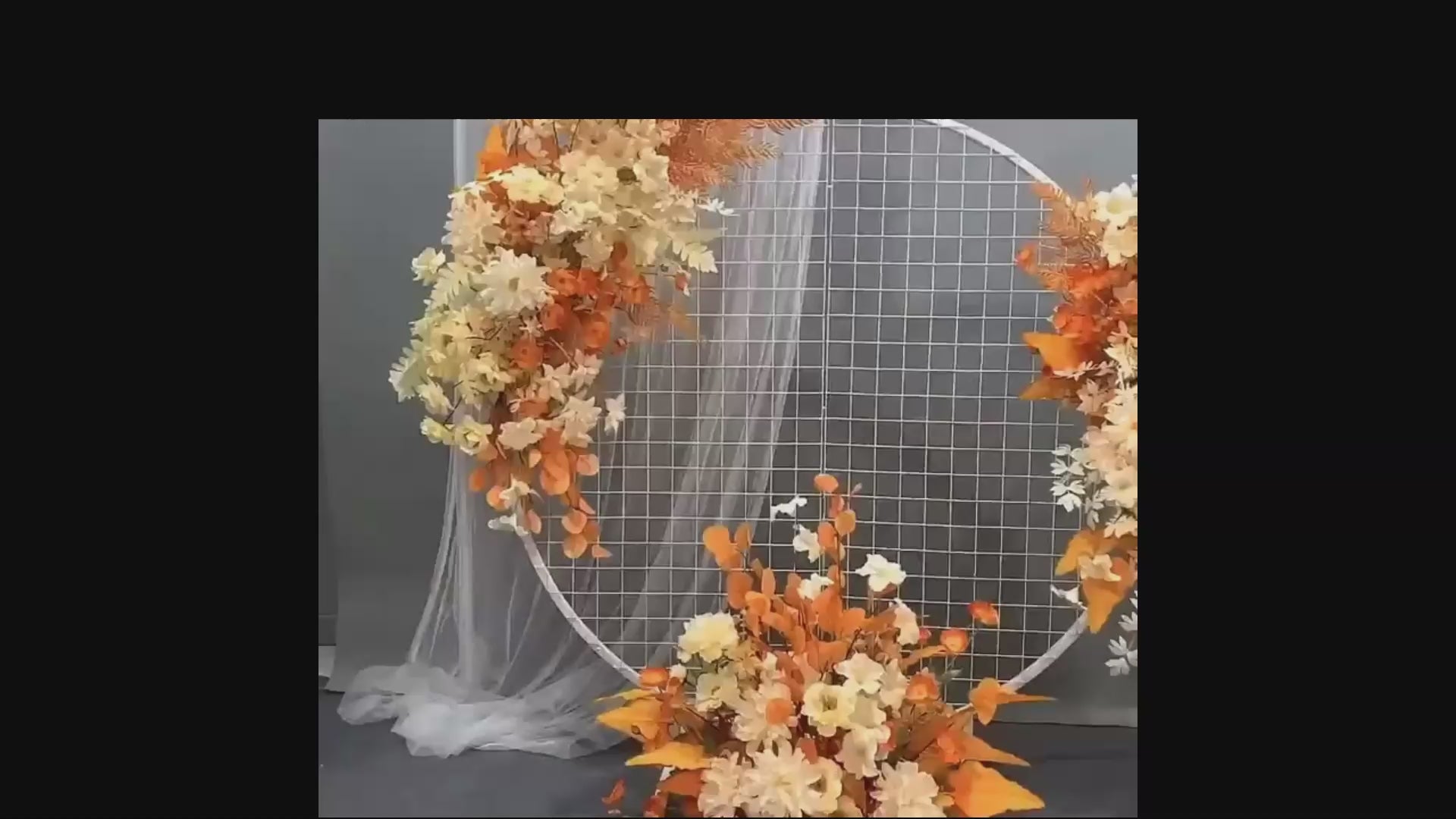 Stunning SILK Flower Display Light Orange Yellow & Cream