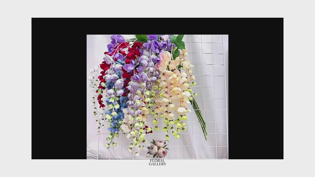Premium Artificial Hanging WISTERIA Flowers - Choice of Colours