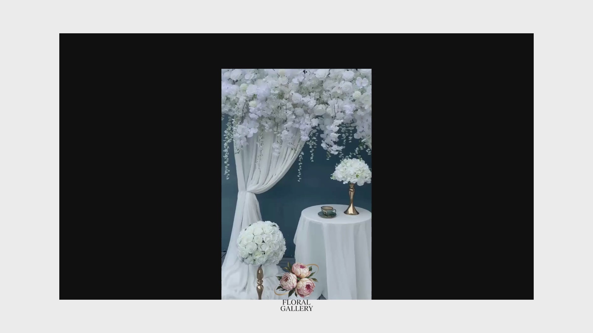 Luxury Silk Flower Hanging White Wisteria 8ft Row Wedding Venue