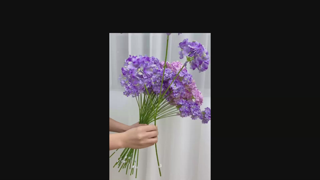 Premium SILK Hydrangea Artifical Flowers Large Head Bouquet