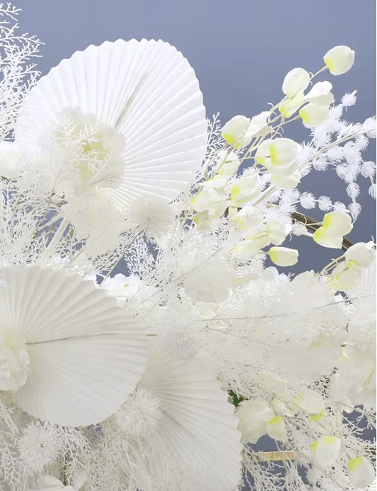 Pu Fan & Mist Grass Roses White Display Event SILK Flowers - The Floral Gallery