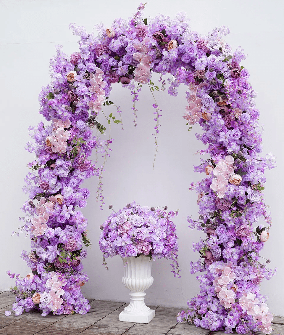 Purple & Pink Silk Flower Display Flowers with or without Stand - The Floral Gallery