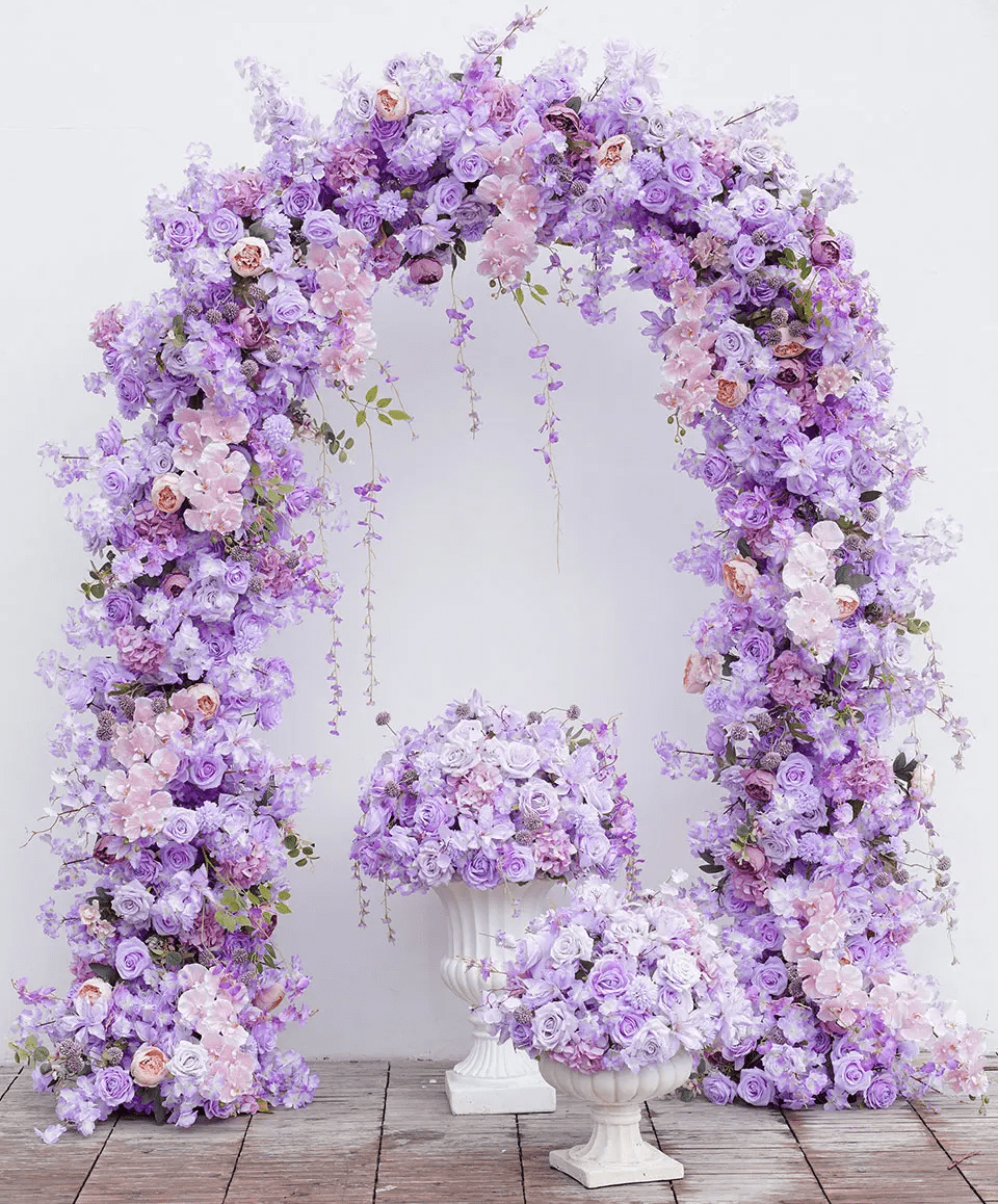 Purple & Pink Silk Flower Display Flowers with or without Stand - The Floral Gallery