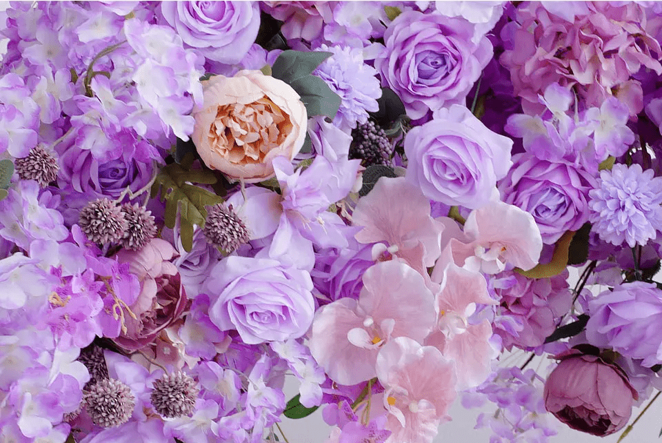 Purple & Pink Silk Flower Display Flowers with or without Stand - The Floral Gallery