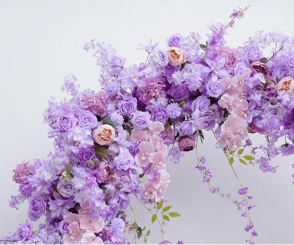 Purple & Pink Silk Flower Display Flowers with or without Stand - The Floral Gallery