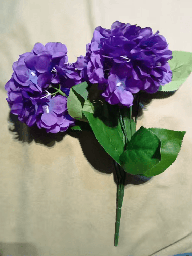 Purple Violet SILK Hydrangea Artifical Flowers Multi Head Branches - The Floral Gallery