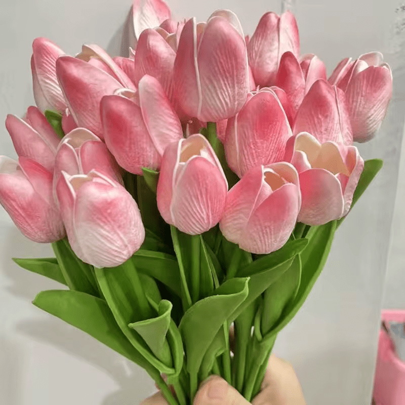 Real Touch Pink Tulips Artificial Flowers x 10 Bunch - The Floral Gallery