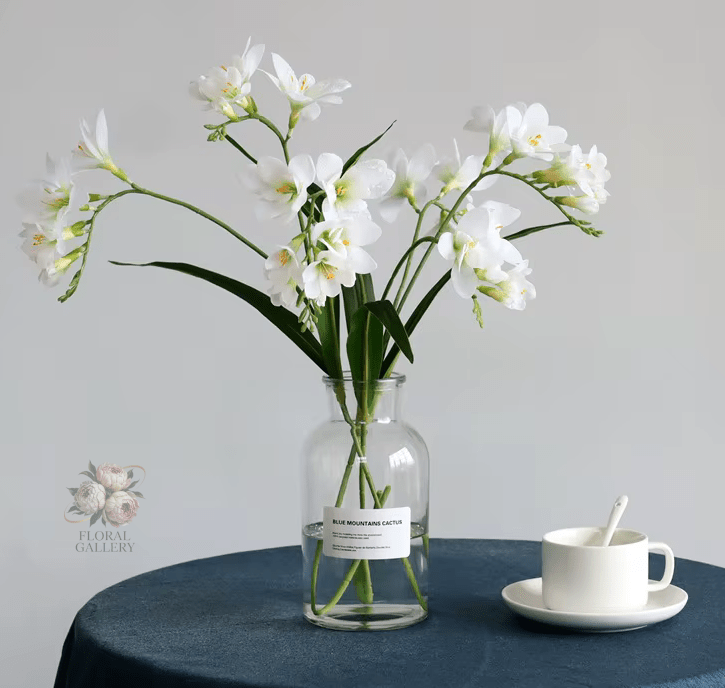 Real Touch White or Bluish Purple Vanilla Orchid Premium Artificial Flowers - The Floral Gallery