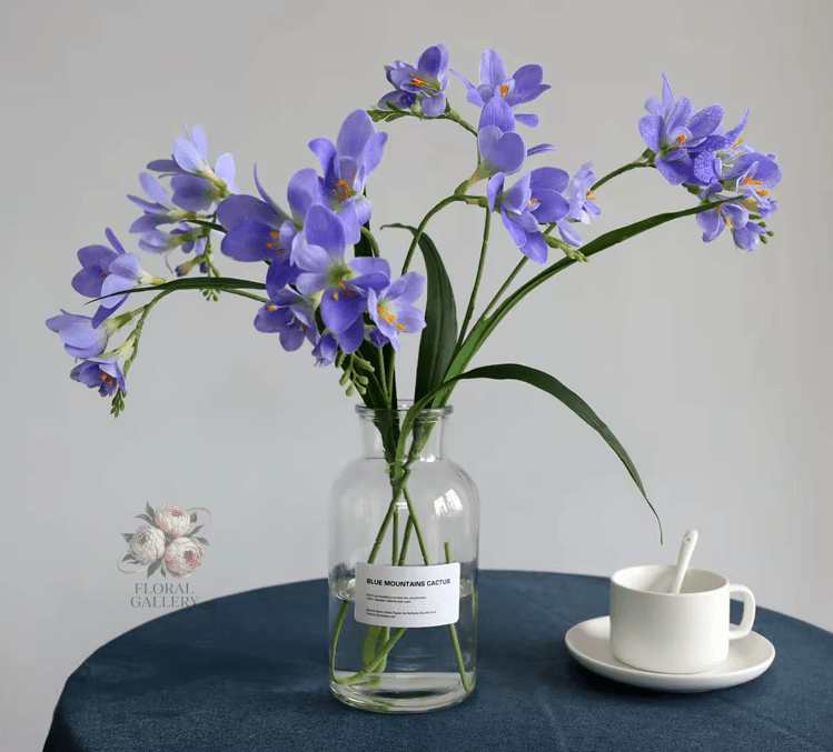 Real Touch White or Bluish Purple Vanilla Orchid Premium Artificial Flowers - The Floral Gallery