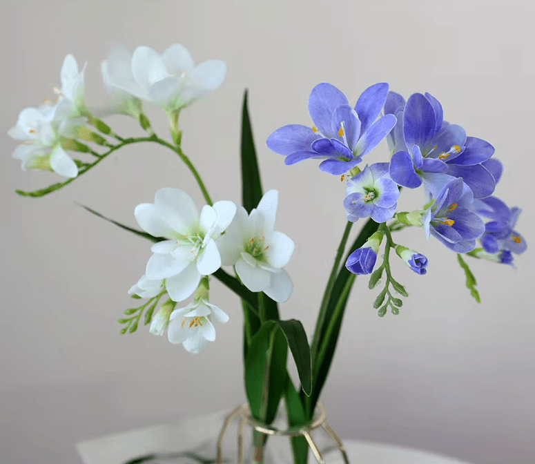 Real Touch White or Bluish Purple Vanilla Orchid Premium Artificial Flowers - The Floral Gallery