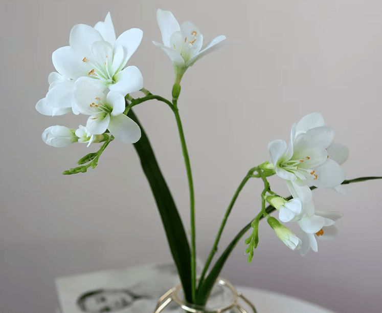 Real Touch White or Bluish Purple Vanilla Orchid Premium Artificial Flowers - The Floral Gallery