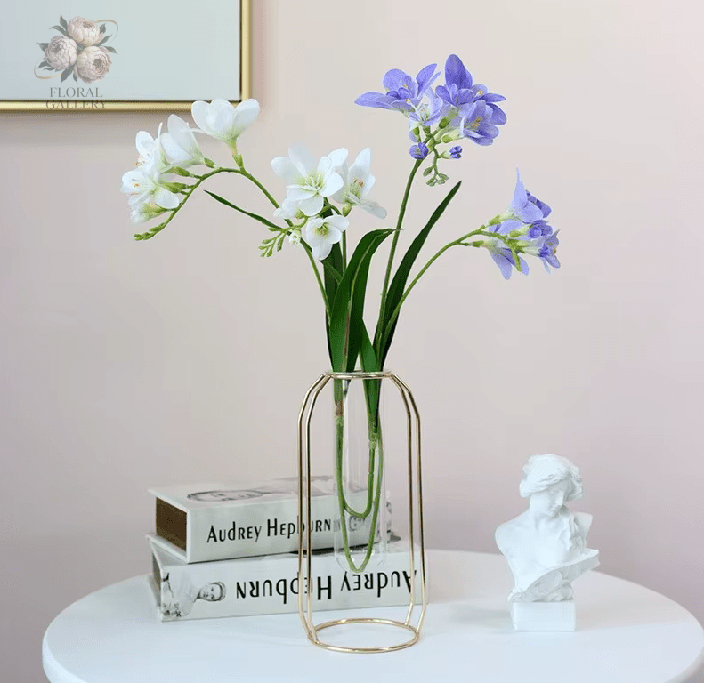 Real Touch White or Bluish Purple Vanilla Orchid Premium Artificial Flowers - The Floral Gallery