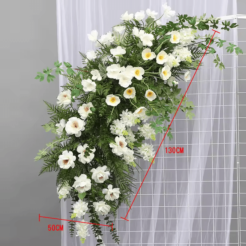 Realistic White Flower & Green Foliage Premium SILK Flower Display - The Floral Gallery