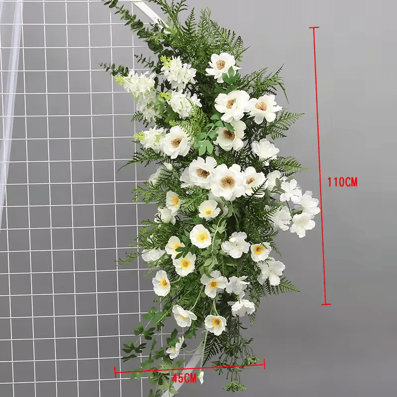 Realistic White Flower & Green Foliage Premium SILK Flower Display - The Floral Gallery