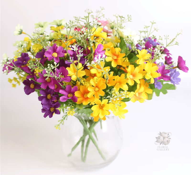 Silk Multi Colour 28 Head SILK Daisy Artifical Flowers Home Decor - The Floral Gallery