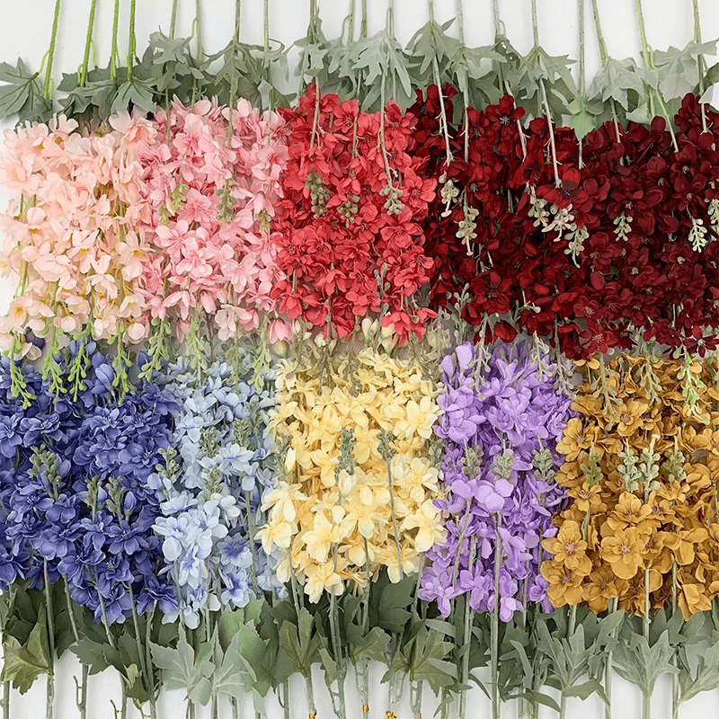 Silk Multi Colour Delphinium Grass Flowers Home Decor 86cm Stem - The Floral Gallery