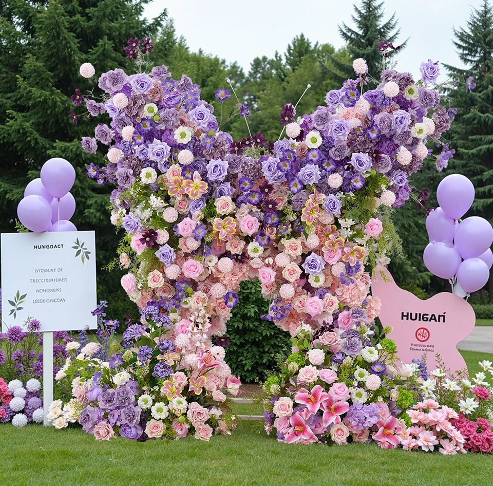 Stunning Butterfly Silk Flower Wedding Party Display Purple & Pinks - The Floral Gallery