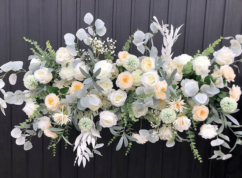 Stunning Multi Bloom SILK Flowers Hanging Corner Display Weddings - The Floral Gallery