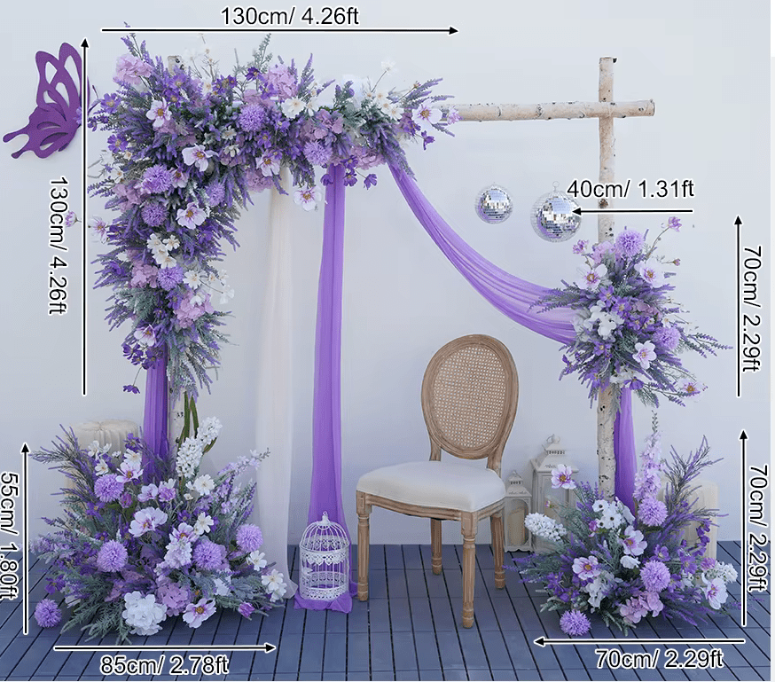 Stunning Purple Lavender Hydrangea Silk Flower Wedding Display - The Floral Gallery