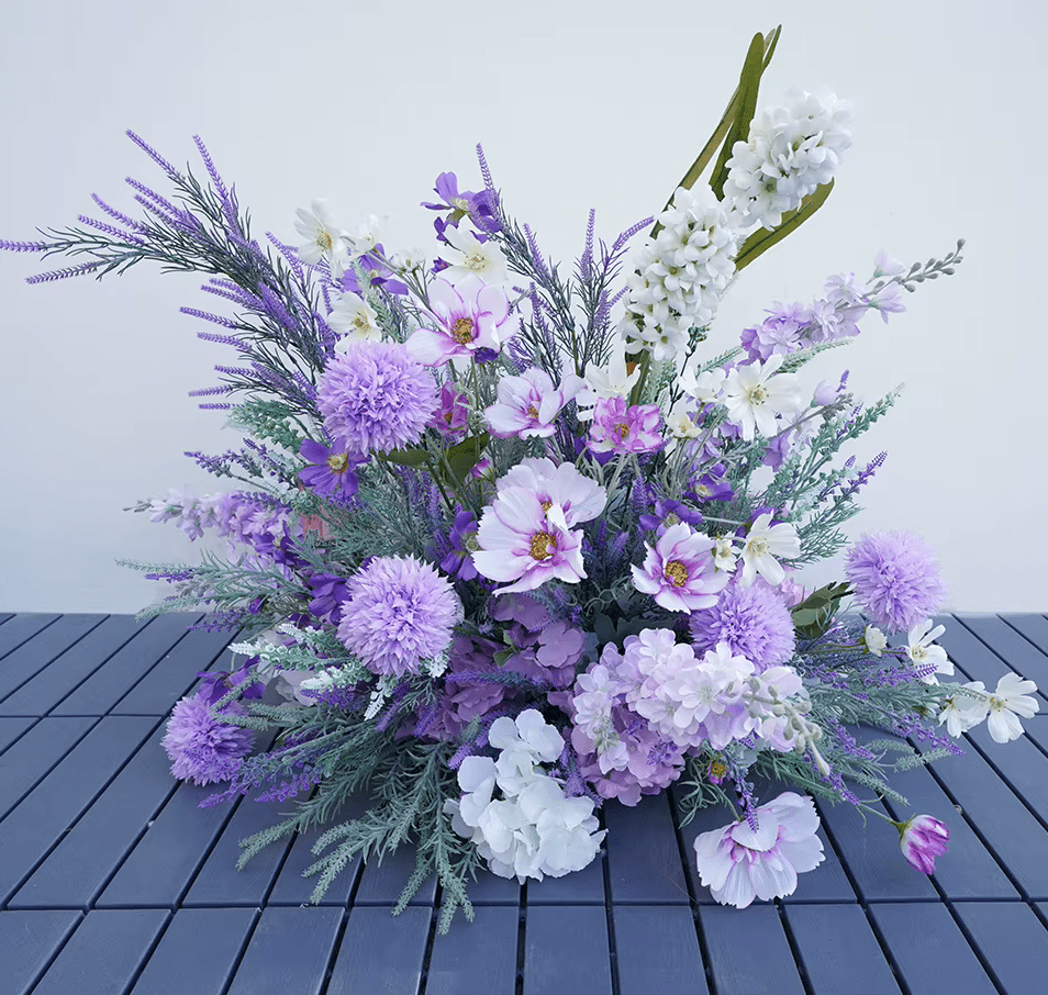 Stunning Purple Lavender Hydrangea Silk Flower Wedding Display - The Floral Gallery