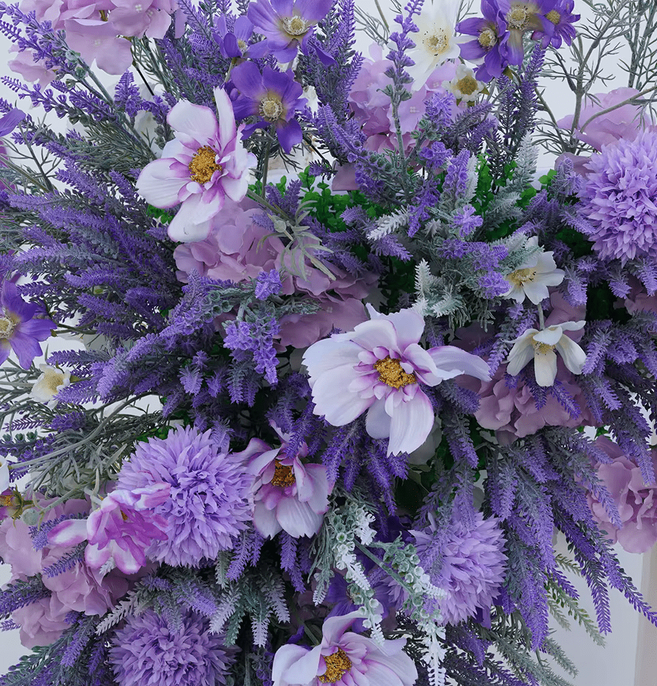 Stunning Purple Lavender Hydrangea Silk Flower Wedding Display - The Floral Gallery