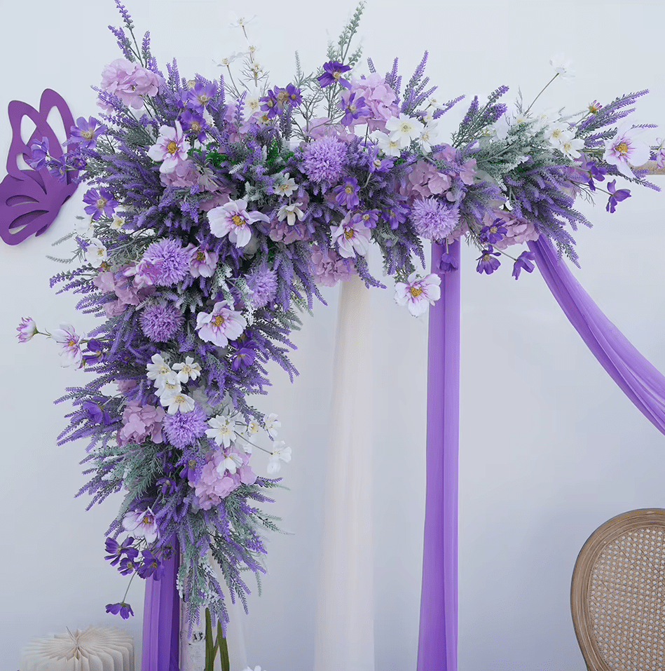 Stunning Purple Lavender Hydrangea Silk Flower Wedding Display - The Floral Gallery