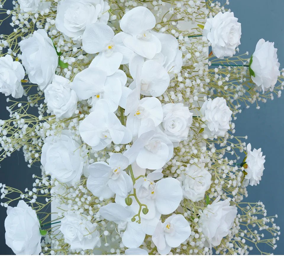 Stunning White Rose, Orchid and Baby's Breath Wedding Display Flowers - The Floral Gallery